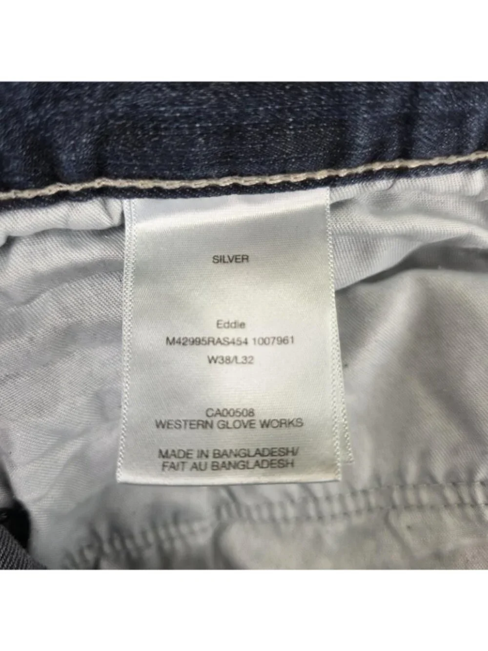 Silver Jeans Eddie Mens 38x32 Straight Medium Wash Stretch Denim Blue Jeans